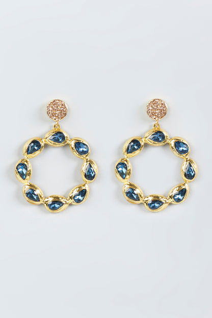 Gold Finish Swarovski Crystal Earrings