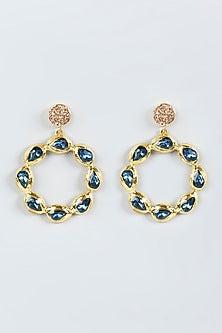 Gold Finish Swarovski Crystal Earrings