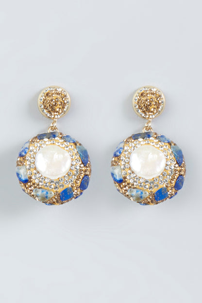 Two Tone Finish Earrings With Swarovski Crystal