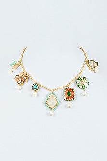 Gold Finish Meenakari Necklace
