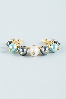 Gold Finish Pearl Cuff