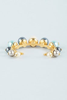 Gold Finish Pearl Cuff