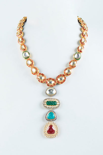 Gold Finish Imitation Kundan Polki Necklace