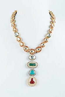 Gold Finish Imitation Kundan Polki Necklace