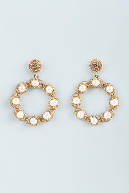 Gold Finish Freshwater Pearl Earrings