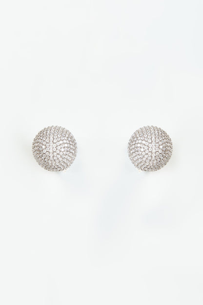 Black Rhodium Finish Zircon & CZ Stone Stud Earrings