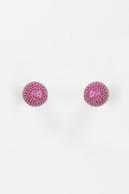 Black Rhodium Finish Zircon & CZ Stone Stud Earrings