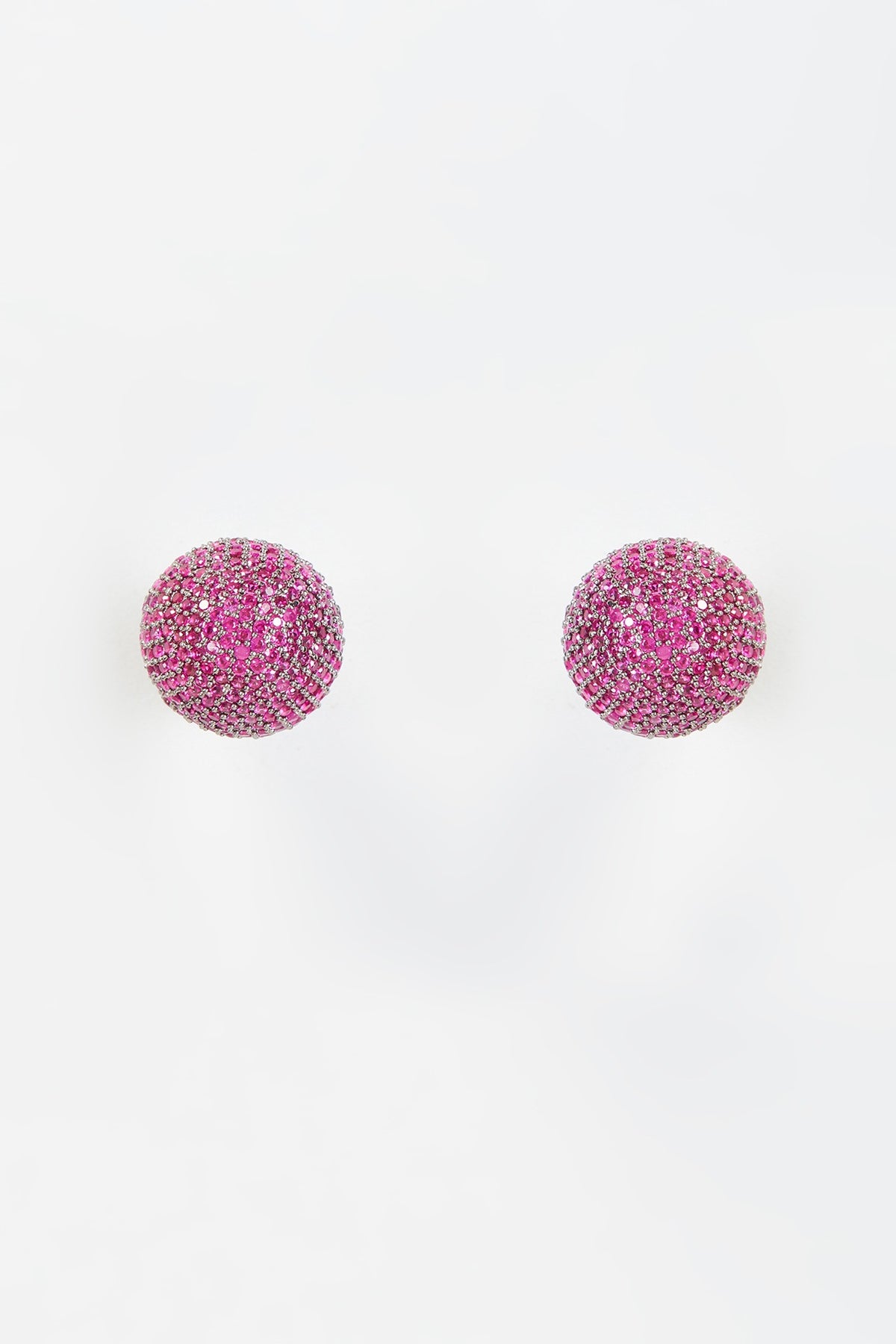 Black Rhodium Finish Zircon & CZ Stone Stud Earrings
