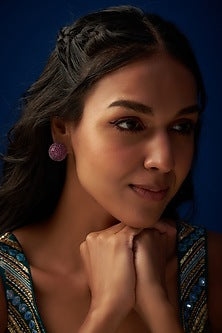 Black Rhodium Finish Zircon & CZ Stone Stud Earrings