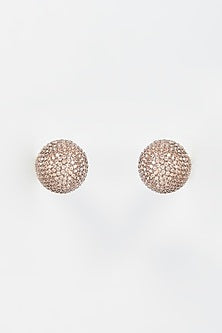 Black Rhodium Finish Zircon & CZ Stone Stud Earrings