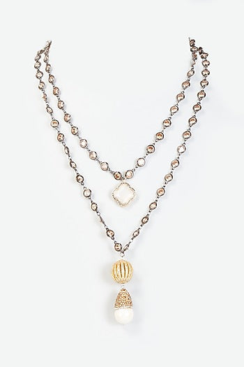 Two-Tone Finish CZ Stone Necklace
