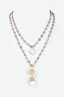 Two-Tone Finish CZ Stone Necklace