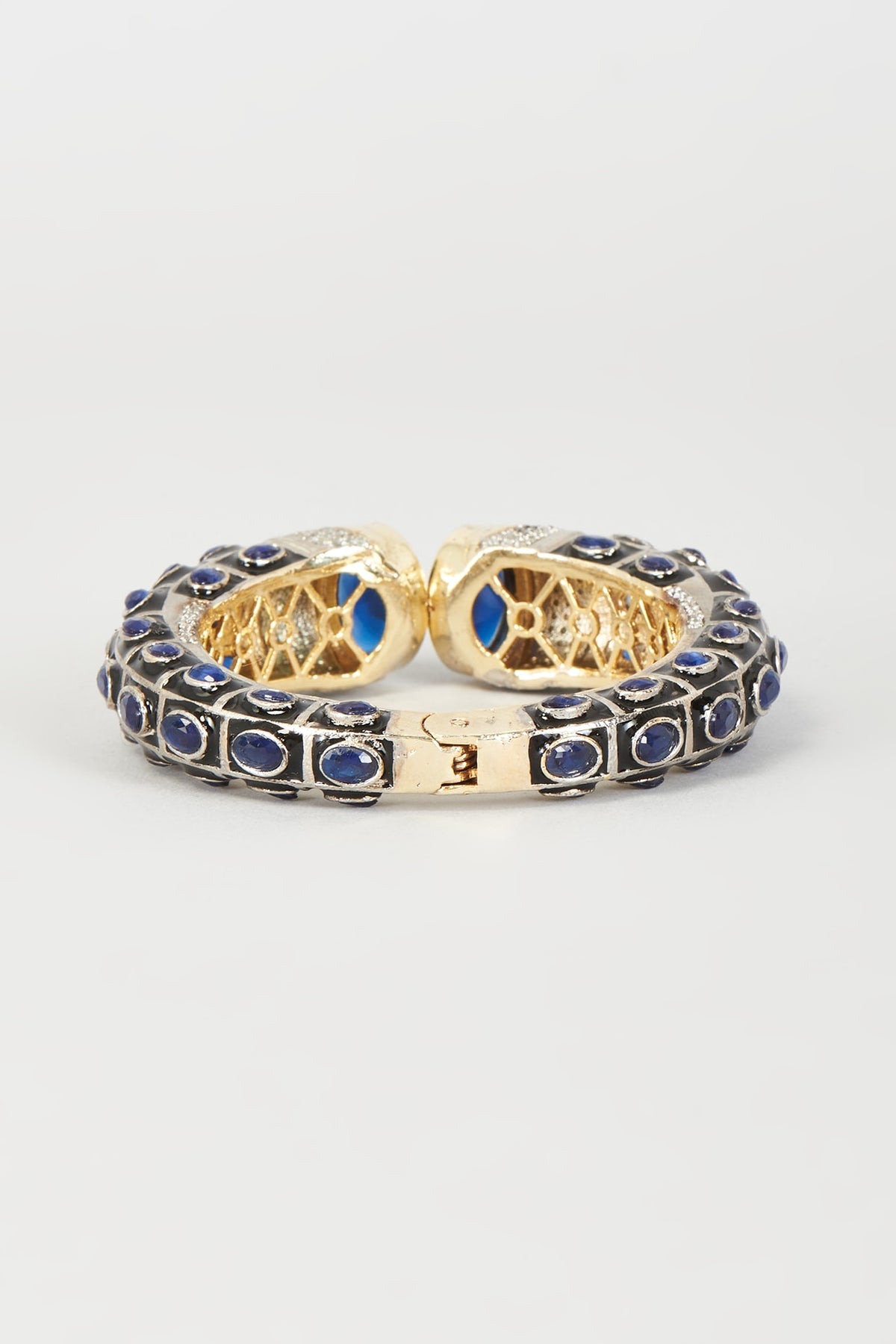 Two-Tone Finish Synthetic & CZ Stone Bangle