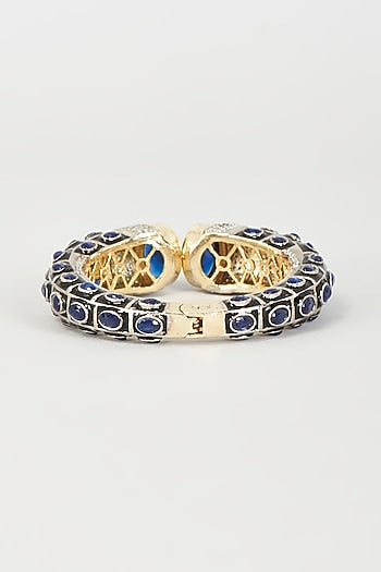 Two-Tone Finish Synthetic & CZ Stone Bangle