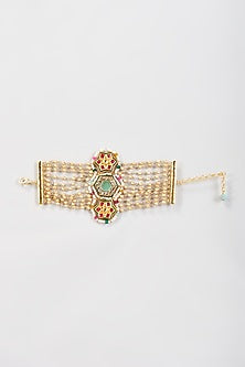 Gold Finish Imitation Kundan Bracelet