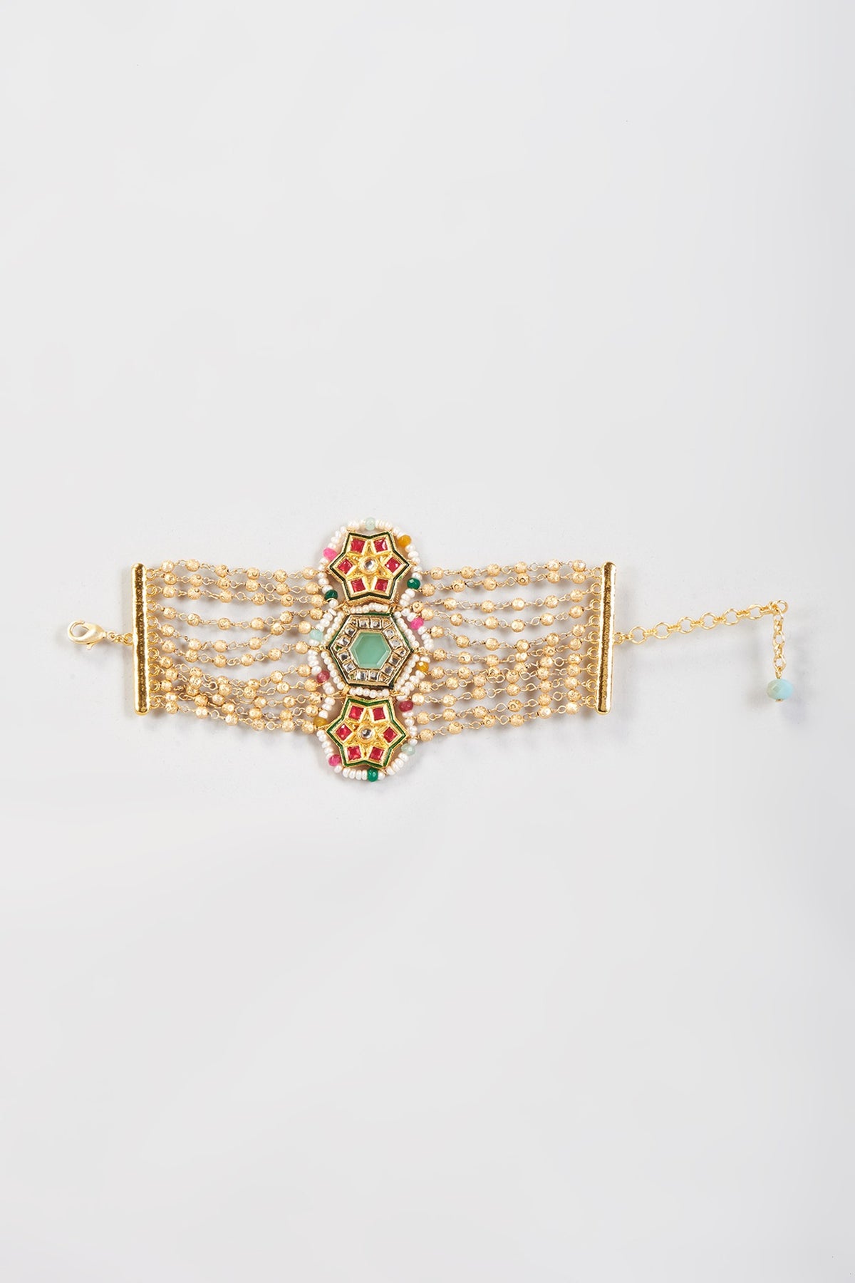 Gold Finish Imitation Kundan Bracelet