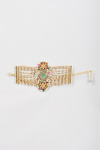Gold Finish Imitation Kundan Bracelet