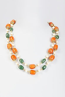 Gold Finish Coral Necklace