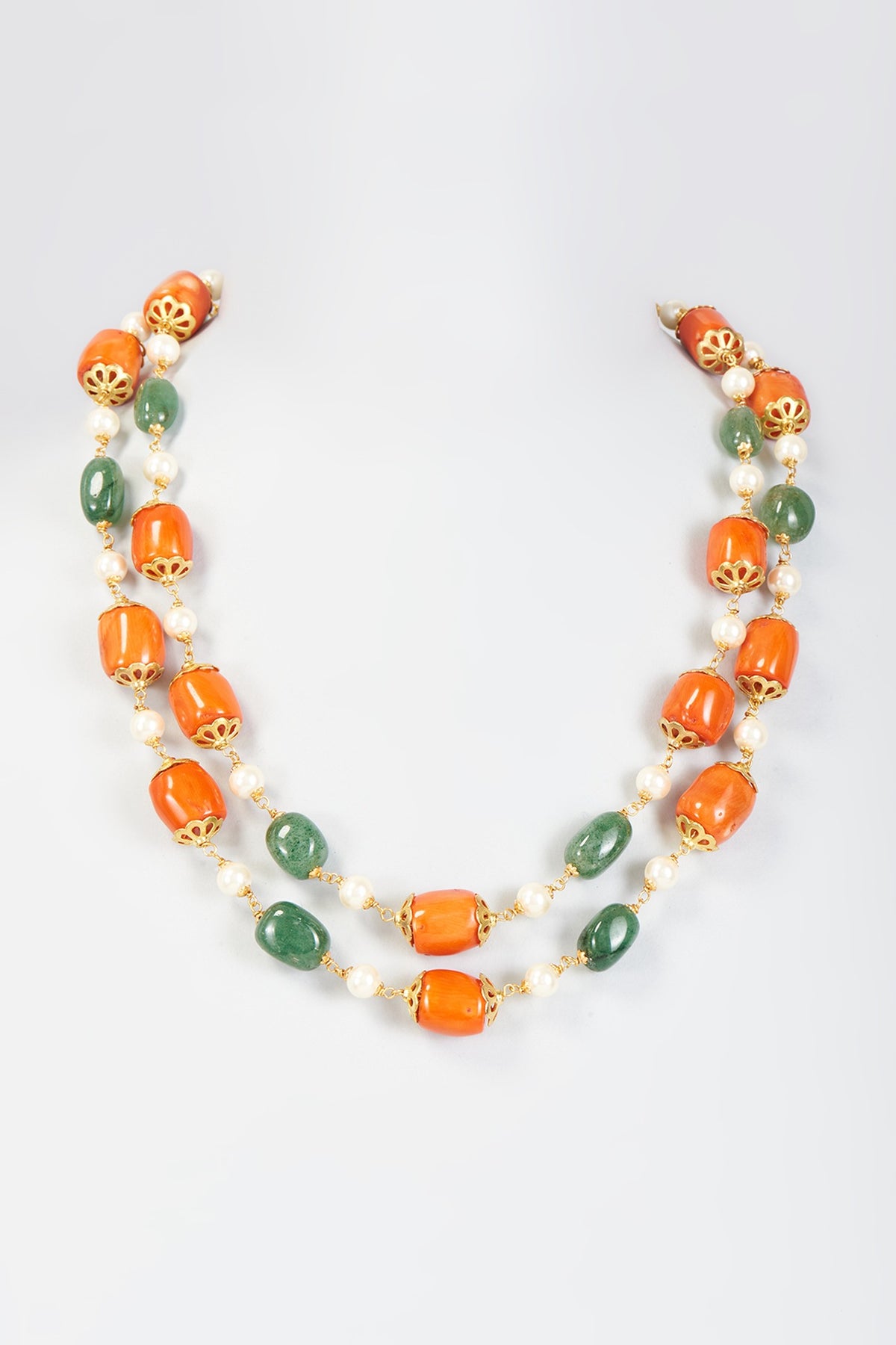 Gold Finish Coral Necklace