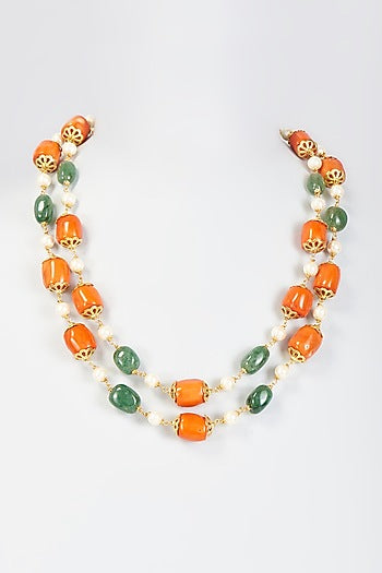Gold Finish Coral Necklace