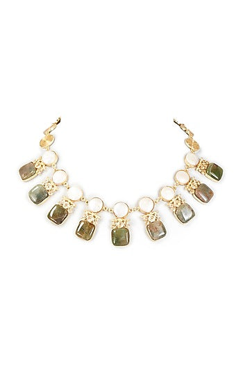 Gold Finish Semi-Precious Stone Necklace