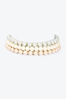 Gold Finish Shell Pearl Choker Necklace