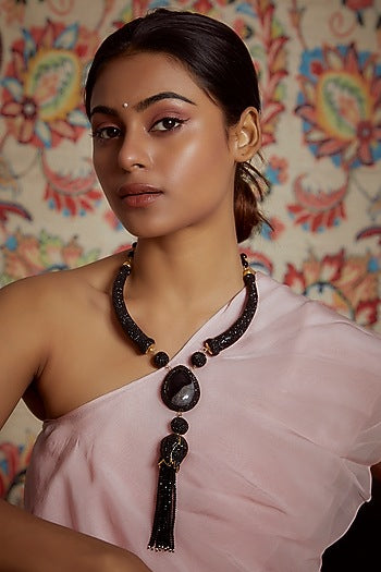 Two Tone Finish Swarovski Crystal Necklace