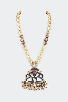 Gold Finish Imitation Polki Necklace