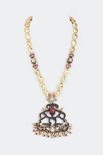 Gold Finish Imitation Polki Necklace