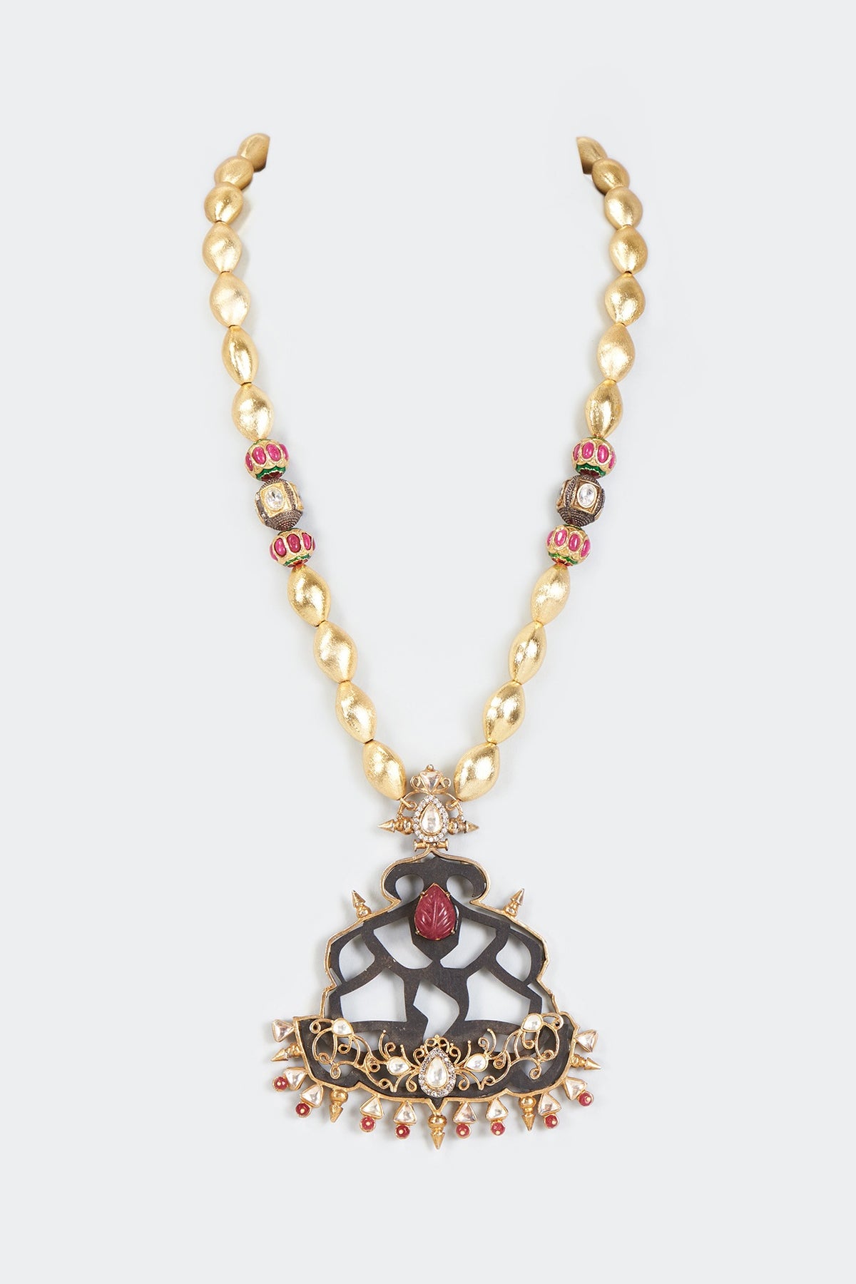 Gold Finish Imitation Polki Necklace