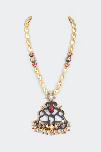 Gold Finish Imitation Polki Necklace