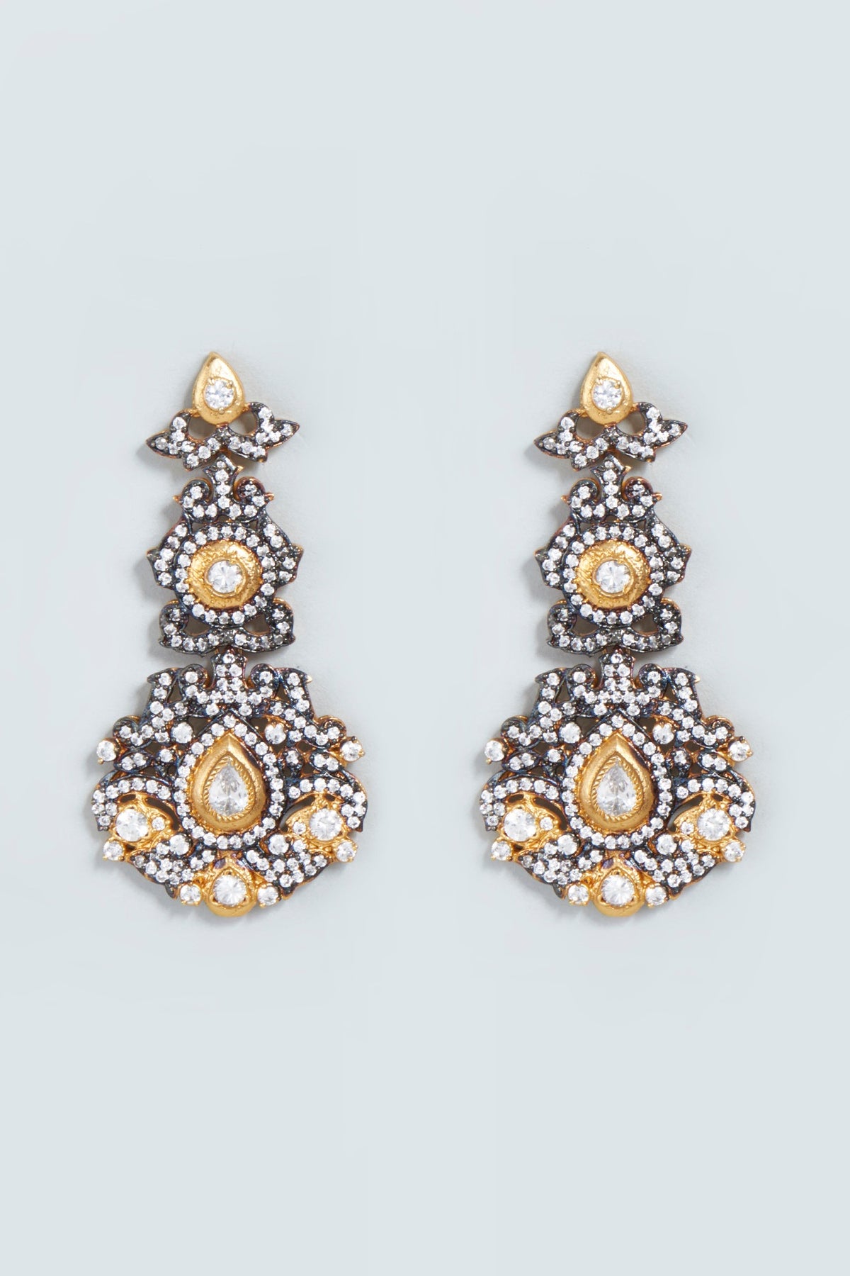 Two Tone Finish Dangler Earrings