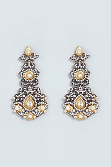 Two Tone Finish Dangler Earrings