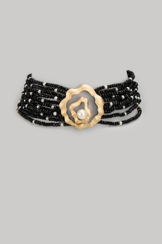 Gold Finish Kundan Polki Choker Necklace