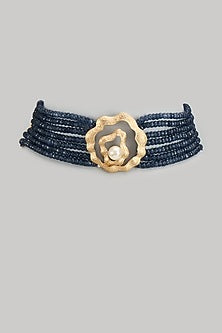Gold Finish Kundan Polki Choker Necklace