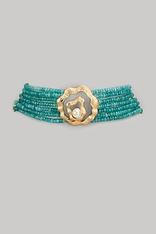 Gold Finish Kundan Polki Choker Necklace