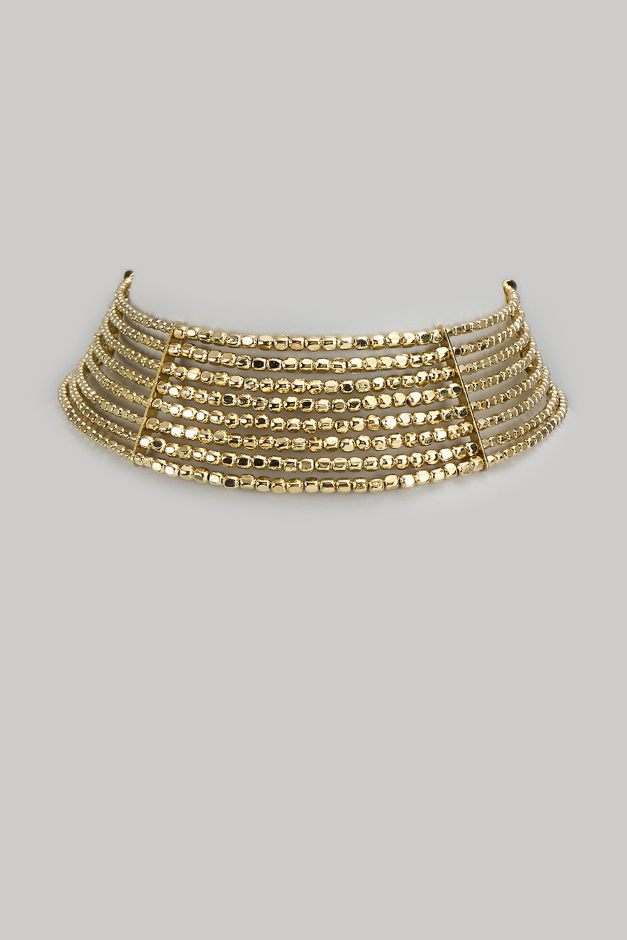 Gold Finish Kundan Polki Choker Necklace