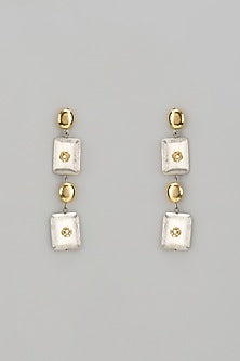 Gold Finish Semi-Precious Stone & Kundan Polki Dangler Earrings