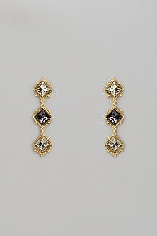 Gold Finish Swarovski Dangler Earrings