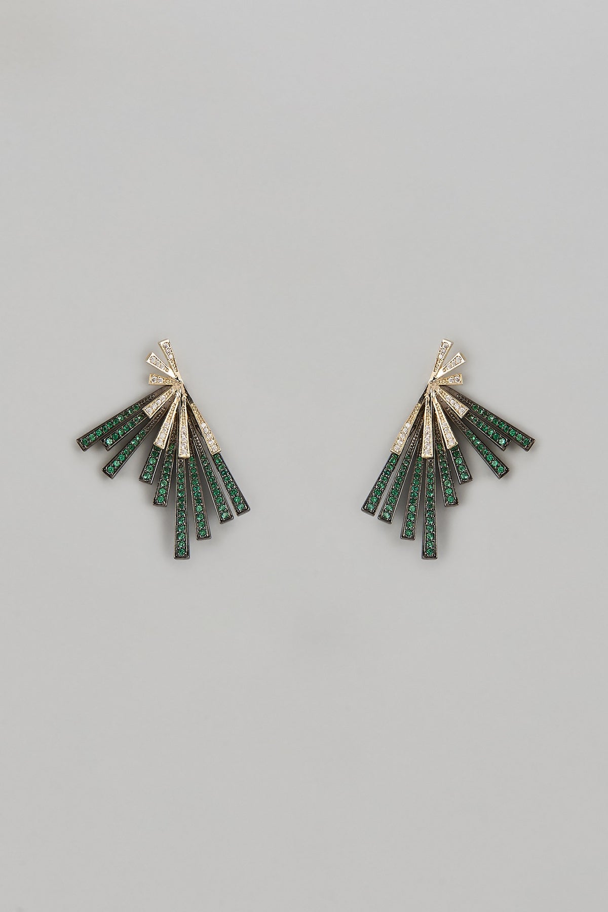Two-Tone Finish CZ Stone Dangler Earrings