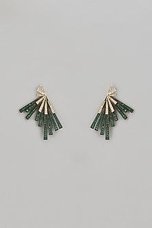 Two-Tone Finish CZ Stone Dangler Earrings