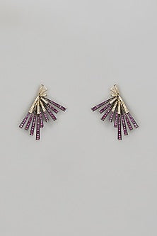 Two-Tone Finish CZ Stone Dangler Earrings