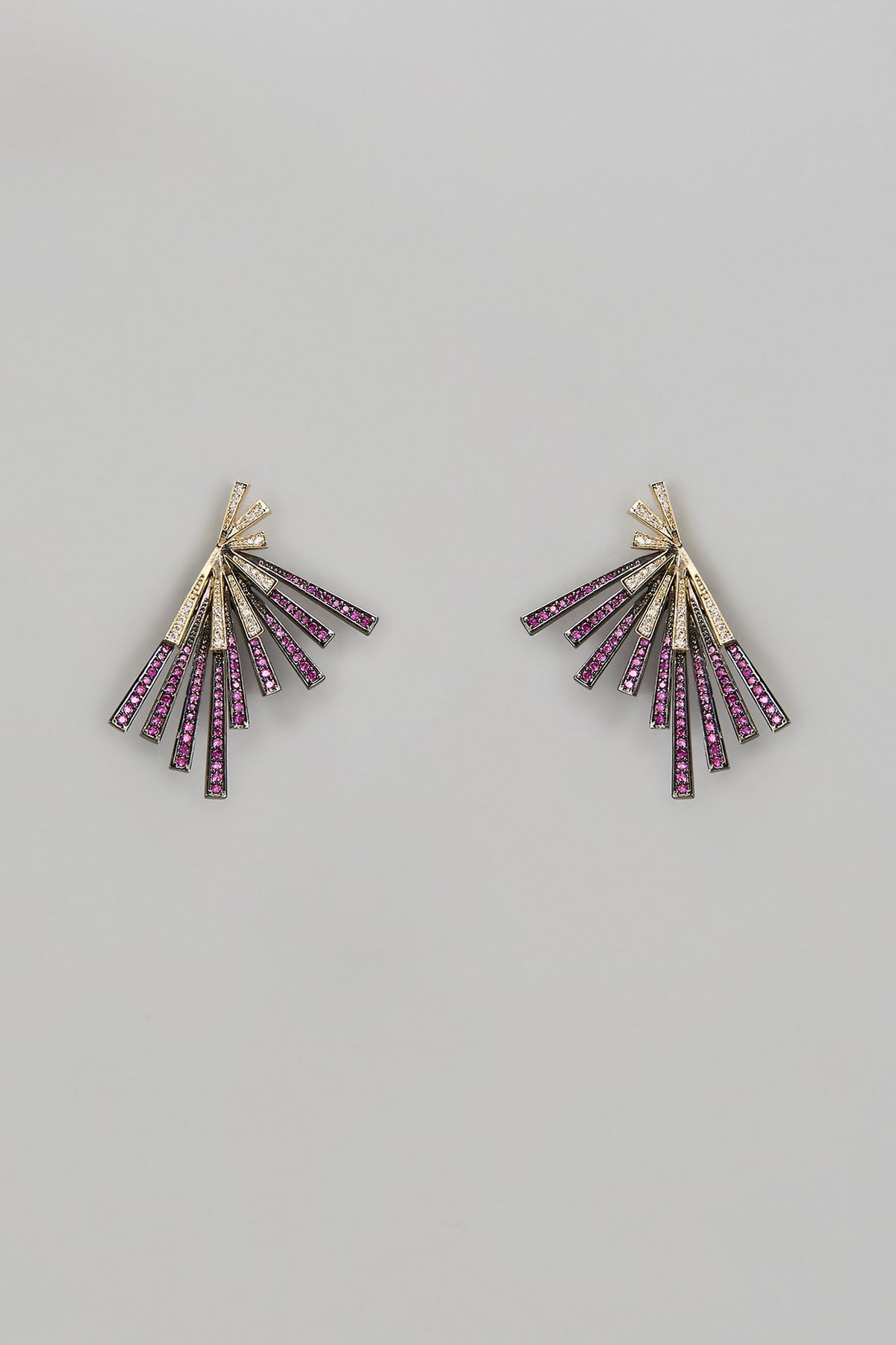 Two-Tone Finish CZ Stone Dangler Earrings