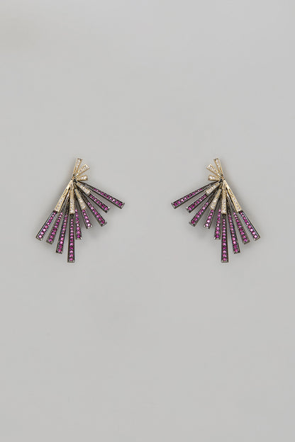 Two-Tone Finish CZ Stone Dangler Earrings