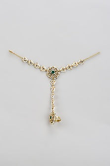 Gold Finish Kundan Polki Hathphool