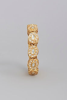 Gold Finish Imitation Kundan Polki Bangle