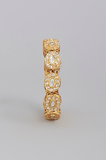 Gold Finish Imitation Kundan Polki Bangle