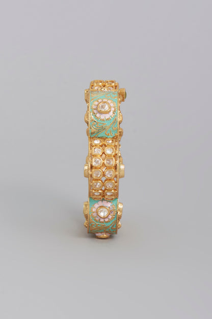 Gold Finish Meenakari Bangle