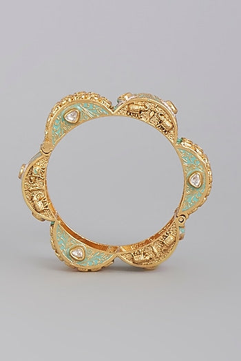 Gold Finish Meenakari Bangle