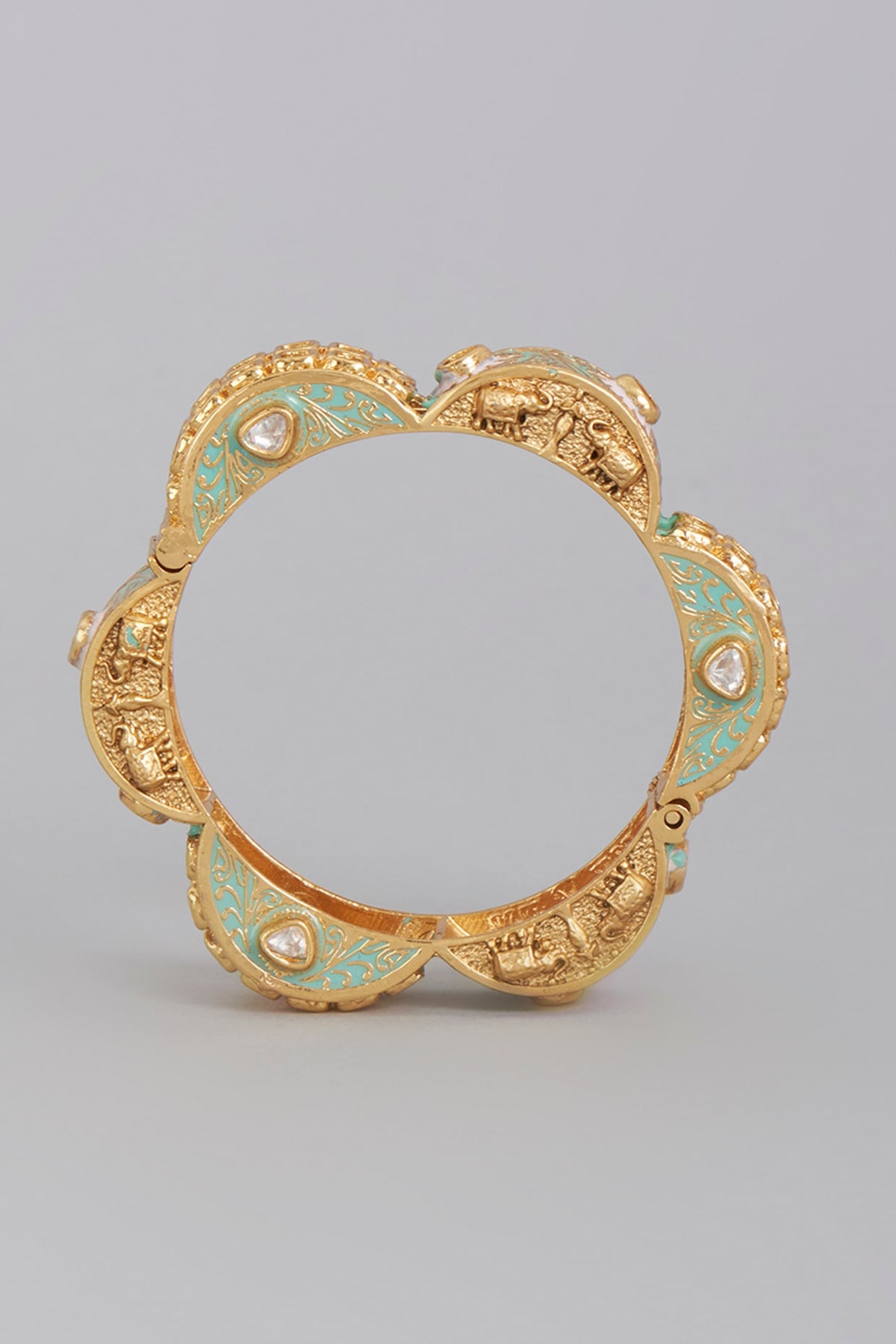 Gold Finish Meenakari Bangle